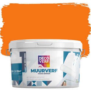 Oranje muurverf Decoverf mat warm oranje